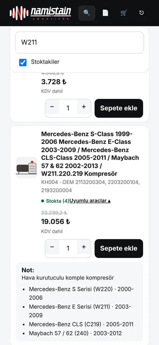 Bayi paneli: uyumlu araçlar