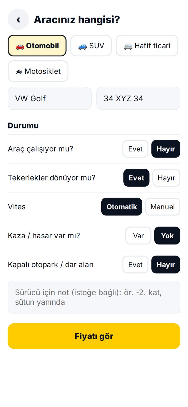ÇekGit: Araç durumu