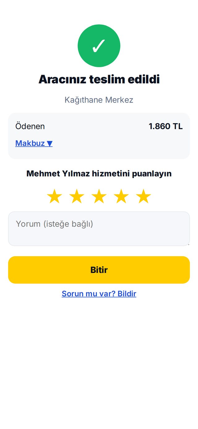 ÇekGit: Teslim edildi