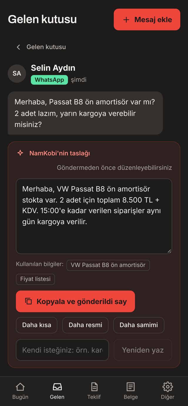 NamKobi telefonda: Cevap taslağı