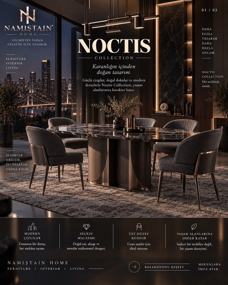 Noctis yemek masası takımı
