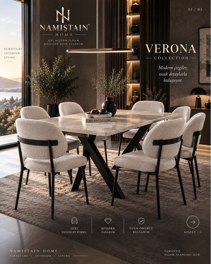 Verona yemek masası takımı