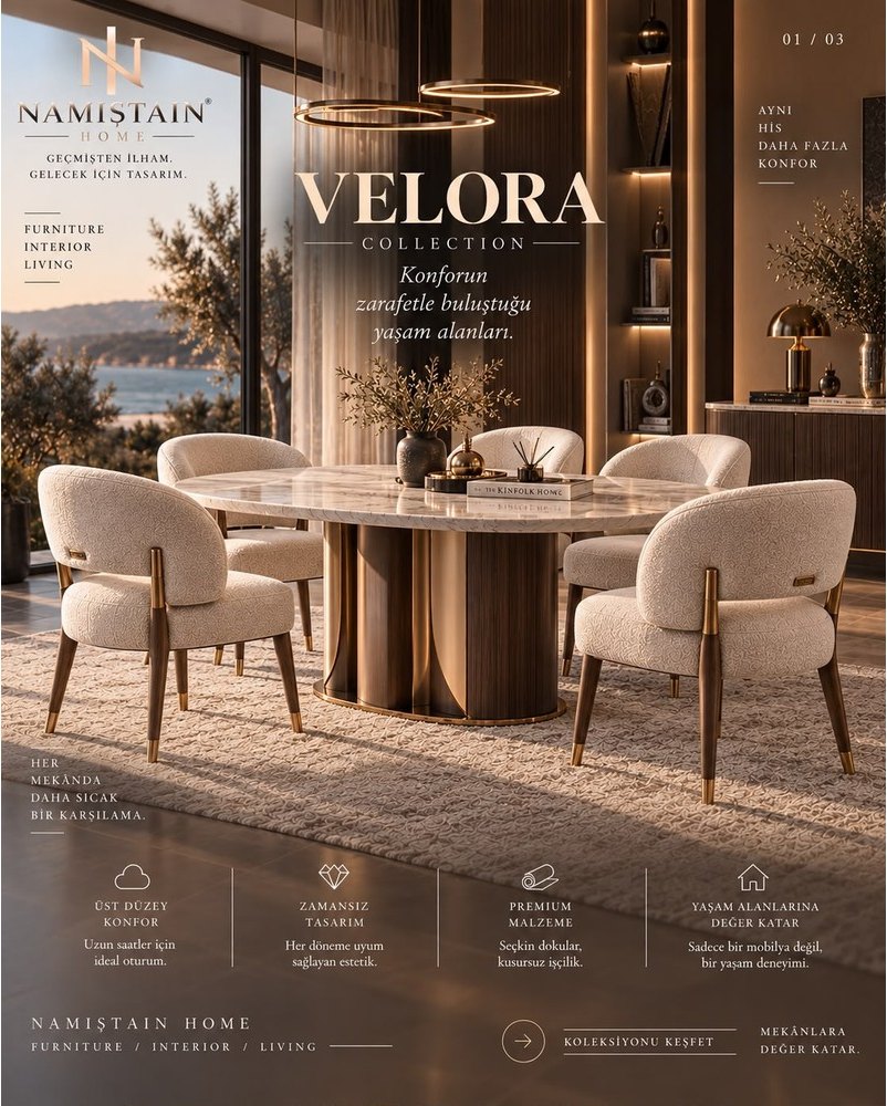 Velora yemek masası takımı