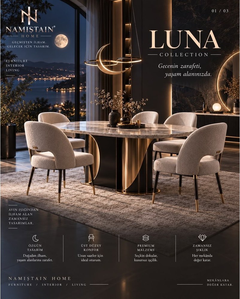Luna yemek masası takımı